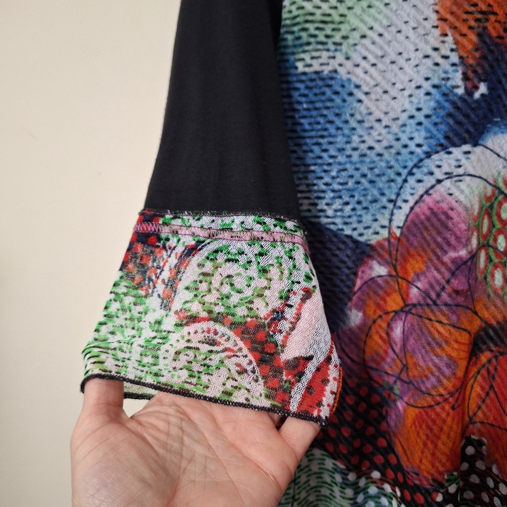 Papa Vancouver Patchwork Abstract Tunic Top Size S - Picture 4 of 9